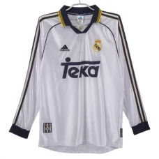 Real Madrid Hjemmebanetrøje Retro 1998-00 Langærmet Fodboldsæt