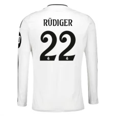 Real Madrid Rüdiger 22 Hjemmebanetrøje 2024-25 Langærmet Fodboldsæt