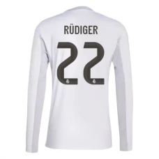 Real Madrid Rüdiger 22 Hjemmebanetrøje 2025-26 Langærmet Fodboldsæt