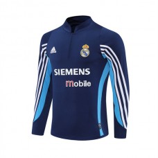 Real Madrid Træningstrøje 2003-04 - 1-4 Zip Retro Blå