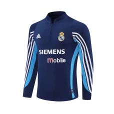 Real Madrid Træningstrøje 2003-04 - 1-4 Zip Retro Blå