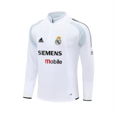 Real Madrid Træningstrøje 2004-05 - 1-4 Zip Retro Hvid