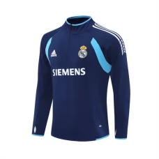 Real Madrid Træningstrøje 2005-06 - 1-4 Zip Retro Blå