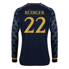 Real Madrid Trøje 2023-24 Antonio Rüdiger 22 Langærmet Udebanetrøje