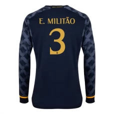 Real Madrid Trøje 2023-24 E. Militao 3 Langærmet Udebanetrøje