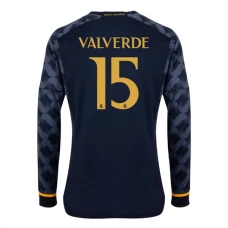 Real Madrid Trøje 2023-24 Valverde 15 Langærmet Udebanetrøje