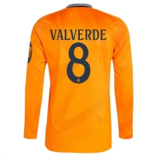 Real Madrid Valverde 8 Udebanetrøje 2024-25 Langærmet Fodboldsæt