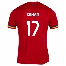 Rumænien EM 2024 Coman 17 Udebanetrøje Fodboldsæt