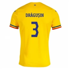 Rumænien EM 2024 Drăgușin 3 Hjemmebanetrøje Fodboldsæt