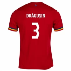 Rumænien EM 2024 Drăgușin 3 Udebanetrøje Fodboldsæt