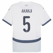 Schweiz EM 2024 Akanji 5 Udebanetrøje Fodboldsæt