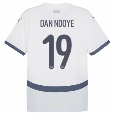 Schweiz EM 2024 Dan Ndoye 19 Udebanetrøje Fodboldsæt