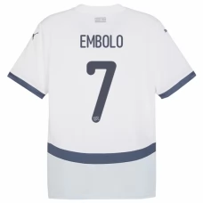 Schweiz EM 2024 Embolo 7 Udebanetrøje Fodboldsæt