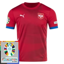 Serbien EM 2024 Hjemmebanetrøje Fodboldsæt Patch