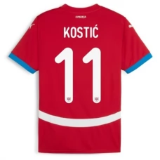 Serbien EM 2024 Kostić 11 Hjemmebanetrøje Fodboldsæt