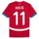 Serbien EM 2024 Kostić 11 Hjemmebanetrøje Fodboldsæt