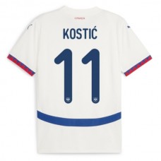 Serbien EM 2024 Kostić 11 Udebanetrøje Fodboldsæt