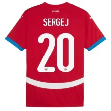 Serbien EM 2024 Sergej 20 Hjemmebanetrøje Fodboldsæt