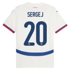 Serbien EM 2024 Sergej 20 Udebanetrøje Fodboldsæt