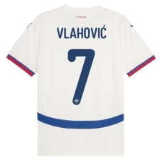 Serbien EM 2024 Vlahović 7 Udebanetrøje Fodboldsæt