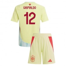 Spanien EM 2024 Børn Grimaldo 12 Udebanetrøje Fodboldsæt