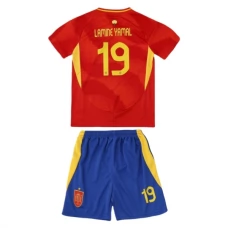 Spanien EM 2024 Børn Lamine Yamal 19 Hjemmebanetrøje Fodboldsæt