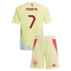 Spanien EM 2024 Børn Morata 7 Udebanetrøje Fodboldsæt
