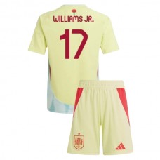 Spanien EM 2024 Børn Williams Jr. 17 Udebanetrøje Fodboldsæt