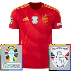 Spanien EM 2024 Hjemmebanetrøje Fodboldsæt Patches