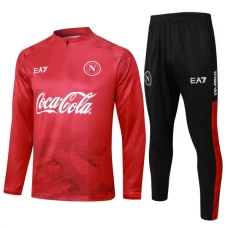 SSC Napoli Børn Træningssæt 2024-25 - 1-4 Zip Rød