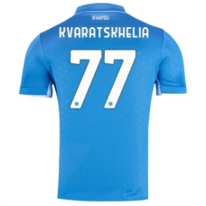 SSC Napoli Kvaratskhelia 77 Hjemmebanetrøje 2024-25 Fodboldsæt