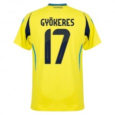 Sverige Gyökeres 17 Hjemmebanetrøje 2024 Fodboldsæt