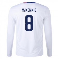 USA Copa América 2024 McKennie 8 Hjemmebanetrøje Fodboldsæt Langærmet