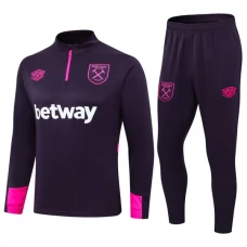 West Ham United Børn Træningssæt 2024-25 - 1-4 Zip Lilla